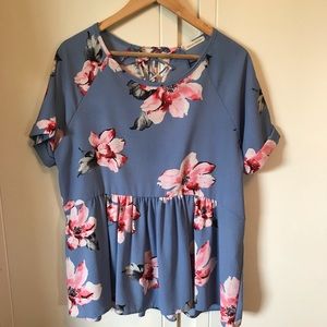 Stevie Hender boutique peplum floral print top